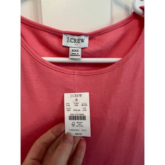 NWT J.Crew Bubblegum Pink Tank Top Women's XXS 100% Cotton Basic Tank Barbie - Picture 3 of 12